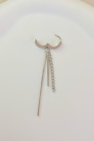 Jaida Moda Unisex 316l Surgical Steel Dangle Chain Hoop Earrings