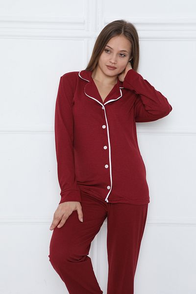 FAMES PİJAMA BUTTONED LONG SLEEVE COTTON PAJAMAS SET