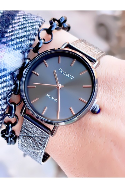 Ferrucci FERRUCCİ MİLANO ÇELİK KORDON KADIN KOL SAATİ+BİLEKLİK HEDİYELİ