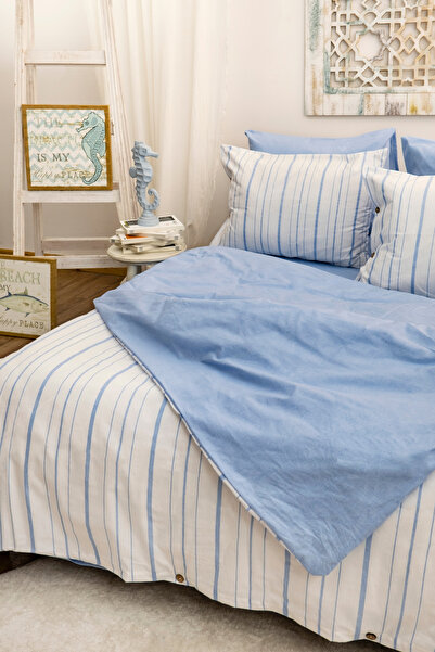 BESTİNA GOLD Set de husă de pilote Harmony Hues, vopsit cu fire, naturală (cu cearșaf elastic)