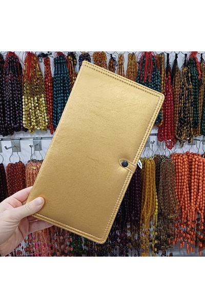 Selderesi 4lü Ahşap Deri Tasarım Çıtçıtlı Çok Şık Deri Tesbih Kutusu