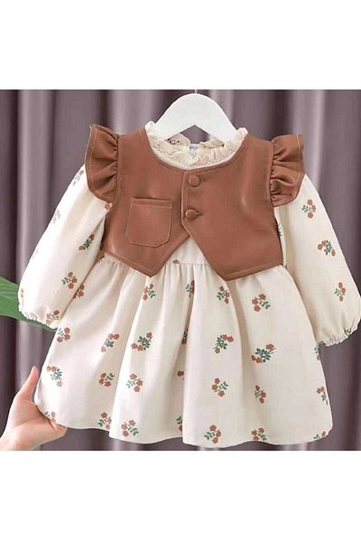 Starqızpaltarı Rochie pentru fete și vestă din piele (șosete și cataramă)