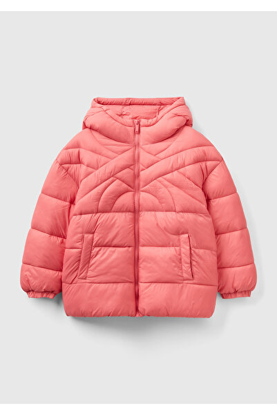 United Colors of Benetton معطف للأولاد باللون الفوشيا بشعار بينيتون