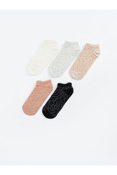 LC Waikiki Packung mit 5 gemusterten Booties-Socken für Damen