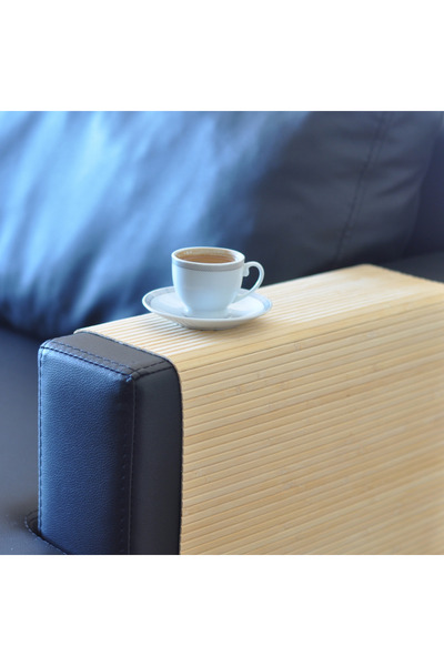 Berkfa Natural Bamboo Foldable Sofa Side Armrest Tray 65x37cm