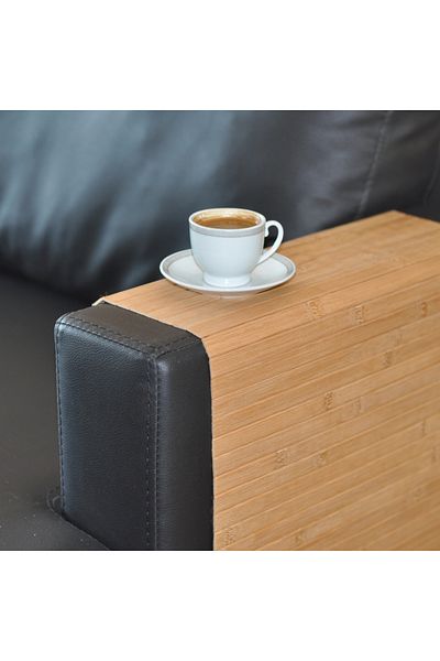 Berkfa Natural Bamboo Foldable Sofa Side Armrest Tray 65x37cm