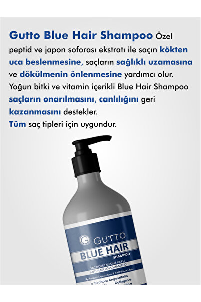 Gutto Saç Dökülmesi Karşıtı Ve Besleyici Mavi Şampuan 500ml