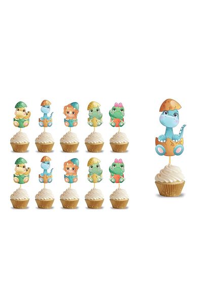 Big Party Toothpick Baby Dinosaur 10pcs