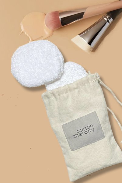 CottonTherapy Washable 4 Pieces Makeup Remover Pad Skin Care Set - 100% Cotton