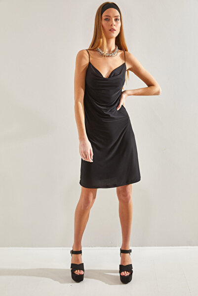 Bianco Lucci Dámské šaty s provazovým popruhem Basic Sandy Fabric Dress60101012