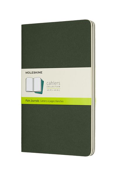 Moleskine Cahier Large 3-Piece Unlined Notepad, 13x21cm