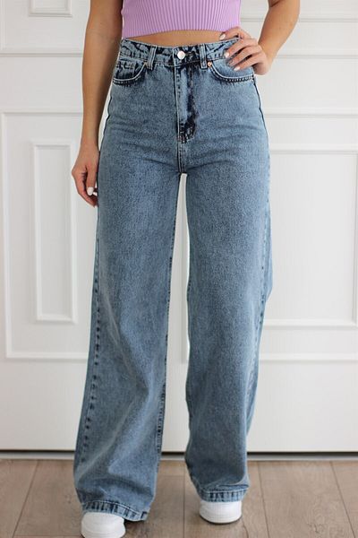 Geppetto Neo Loose Leg Ice Snow Wash Blugi elastici cu talie înaltă