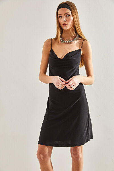 Bianco Lucci Dámské šaty s provazovým popruhem Basic Sandy Fabric Dress60101012