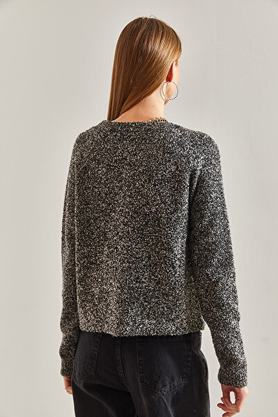 Bianco Lucci Women's Buttoned Boucle Cardigan20234520