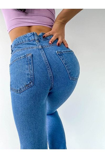 Geppetto Pantaloni Stella Blue Lycra Mom Jean MOM