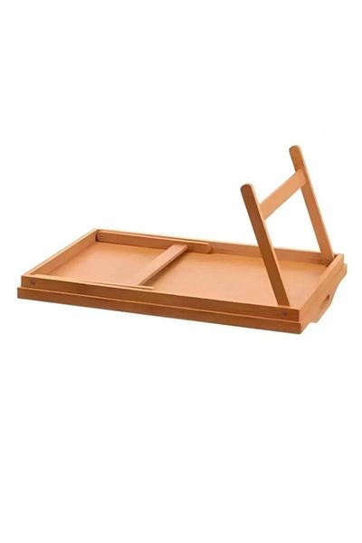 İLİVA Foldable Standing Bamboo Tray - Enjoyment Tray - Bed Seat Coffee Table Tray