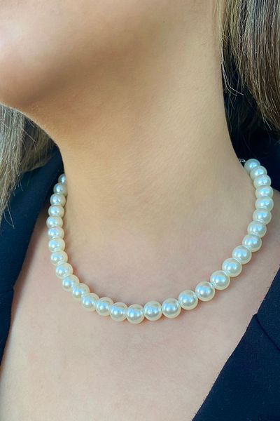 TAKIŞTIR White Color Large Size Pearl Necklace