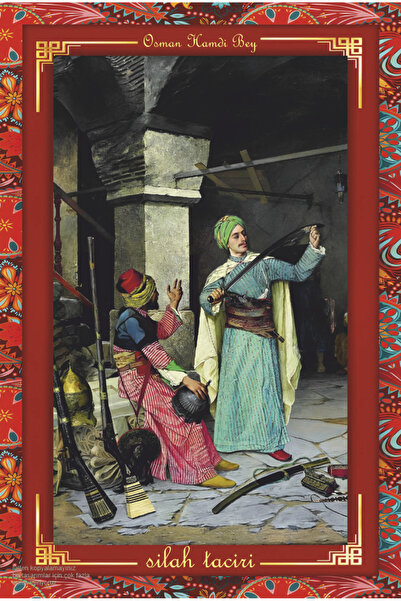Hayat Poster osman hamdi bey silah taciri tablosu otantik çerçeve görünümlü a...