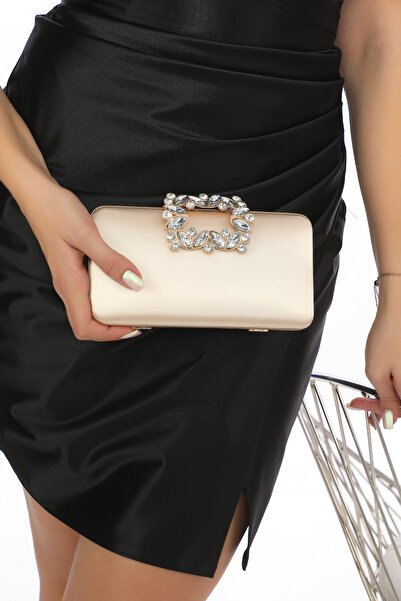 womenacs Barva pleti Saténová látka Květinový motiv Kámen Večerní šaty na ruku a popruh Portfolio Společenská večerní kabelka