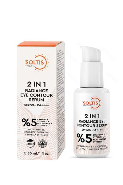 Soltis Anti-Dark Circle and Bagging Caffeine Eye Contour Care Serum SPF50+ Pa++++, 30 ml