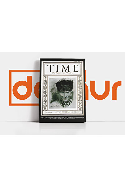 Dovaur Mustafa Kemal Atatürk Time Dergisi Kapak Özel Tasarım Kanvas Tablo