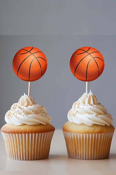 adalove design Basketbol Topu, Basketbol Konsept Doğumgünü, Kürdanlı Cupcake ...