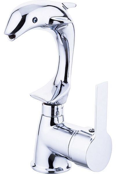 İSAOĞLU YAPI Antique Gold Sink Faucet Dolphin Fish Design Special Production Antique Antique Faucet