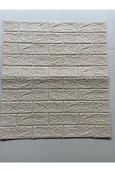Renkli Duvarlar Çizgili Krem Yapışkanlı Dekoratif 3D Duvar Paneli NW96 4 Adet