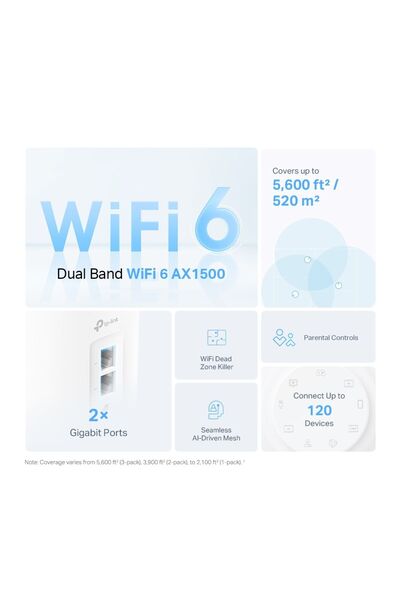 TP-LINK Deco X10 (3-PACK), AX1500 Çift Bantlı Tüm Ev Mesh Wi-Fi 6 Sistemi