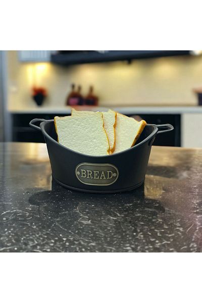 LUCKYHOMES Metal Boat Bread Holder, Table Top Stainless Bread Basket 23X15X8