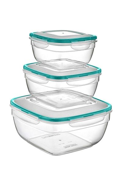Viyalente Fresh Box Transparent 3.3 Lt Storage Container Set - 3-Piece Lc-300