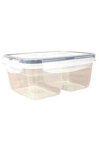 Viyalente 2 Compartment Multi-Purpose Food Storage Container, Lc-524 Nutrition Container Fresh Box 3-Piece