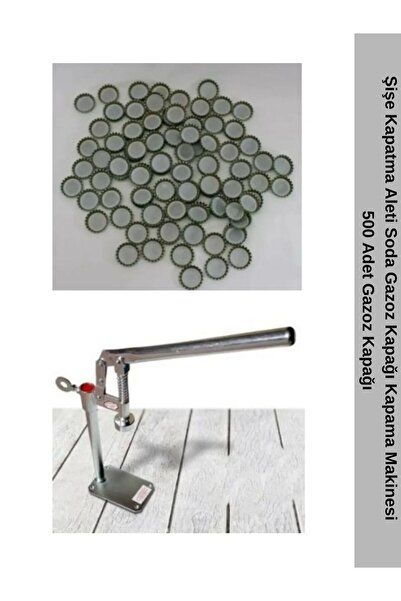 Viyalente Şişe Kapatma Aleti Soda Gazoz Kapağı Kapama Makinesi + 500 Adet Gaz...