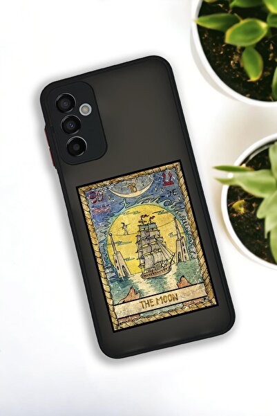 mooodcase Samsung M23 Uyumlu The Moon Desenli Buzlu Şeffaf Lüx Telefon Kılıfı