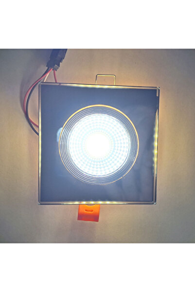 Sunlight Füme Cam Kare Sıva Altı Led Spot Armatür İç Beyaz, Kenar Gün Işığı