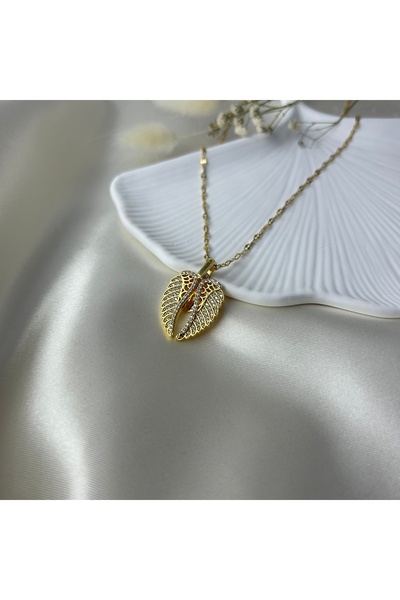 Gold Zirkon Taşlı Açılır Kanat Kolye