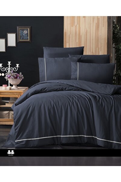 DENİZLİ ÇEYİZ طقم غطاء لحاف مزدوج داكن فاخر من First Choice Ranforce Alisa