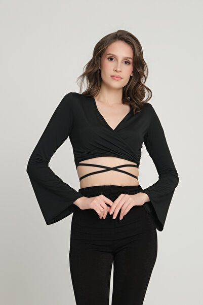 Modazeyosh Women's Double Breasted Tie Blouse