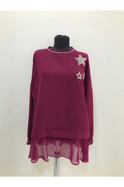 NOMİNAL Yıldız İşlemeli Büyük Beden Bluz