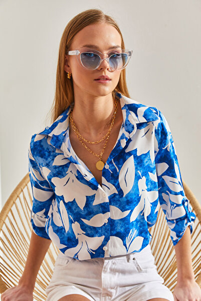 Bianco Lucci Női nagylevelű mintás viszkóz ing60101027