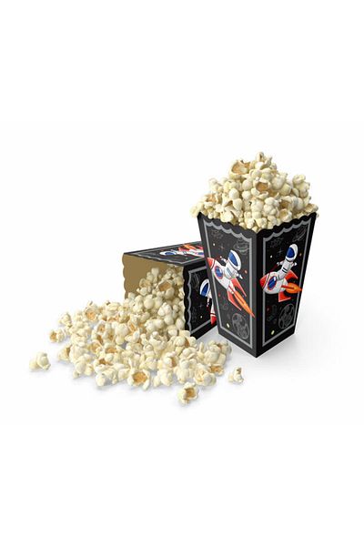 MERİ PARTİ 8 PIECES CORN BOX SPACE THEMA POPCORN BOX