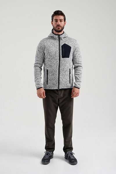 Exuma Men's Gray Melange Full Zip Fleece2312256
