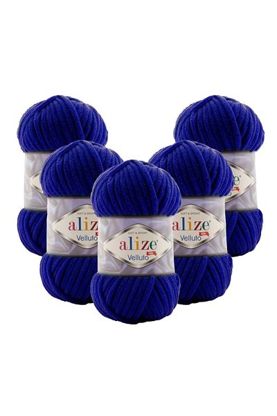 Alize Velluto 5-Piece 360 Dark Blue Hand Knitting Yarn