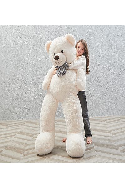 Sole Plush Bear 120 cm Cute Plush Bear with Bow Tie - Premium Fabric Large Plush Teddy Bear