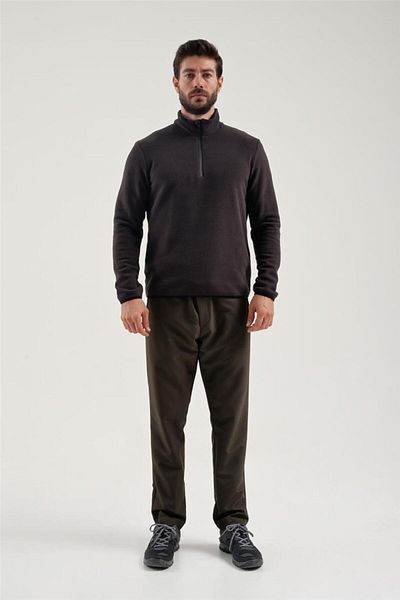 Exuma Men's Brown Half Zipper Fleece2212001