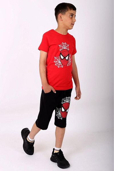 COSBA kids wear Spiderman Printed Cotton Boys' (top-bottom) Suit