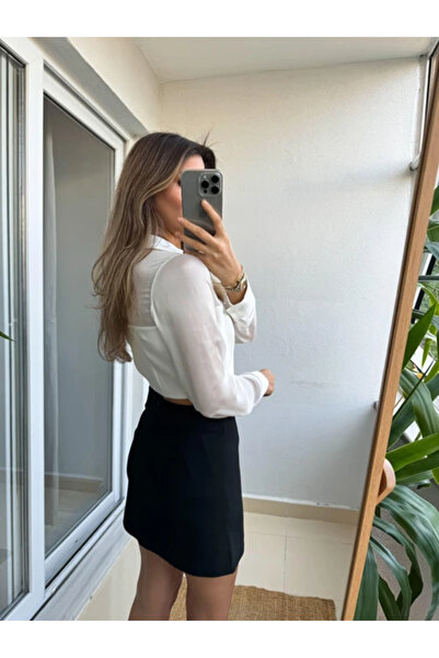 My Blog Dámská krepová šifonová košile Ecru Bias Cut