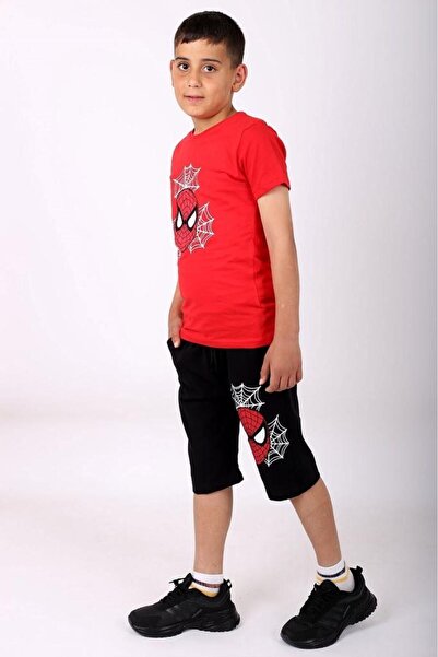 COSBA kids wear Spiderman Printed Cotton Boys' (top-bottom) Suit