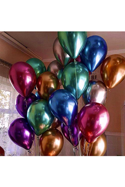 babelia Mirrored Shiny Mixed Color 7 Pieces Foil Balloons 12 Inch