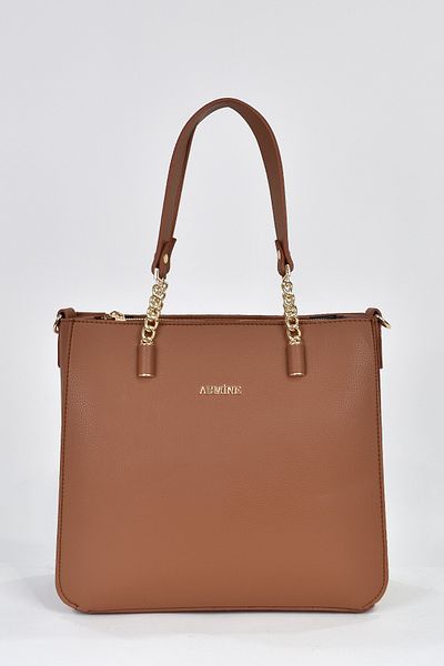 Armine 3 Compartment Women's Shoulder Strap Handbag Brown 362